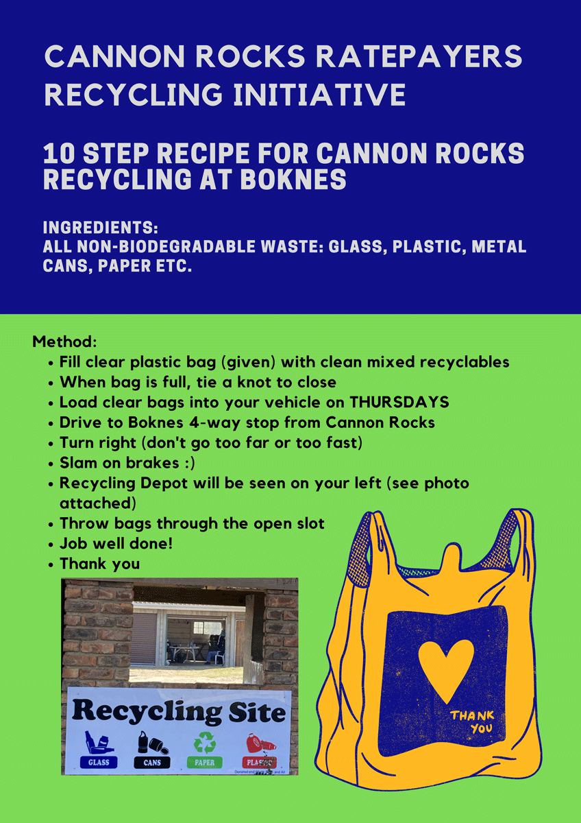 Cannon Rocks Recycling initiative Poster