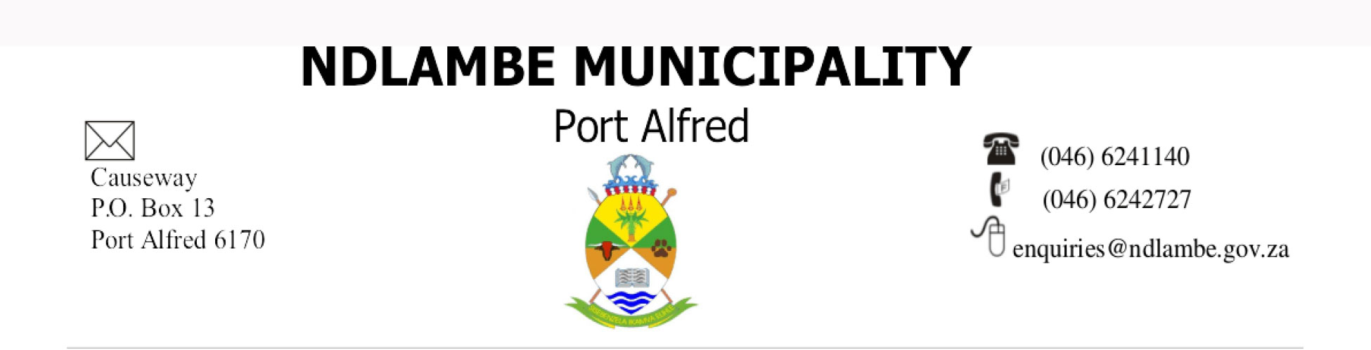 Ndlambe municipality letter head